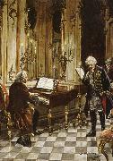 franz schubert, a romanticized artist s impression of bach s visit to frederick the great at the palace of sans souci in potsdam